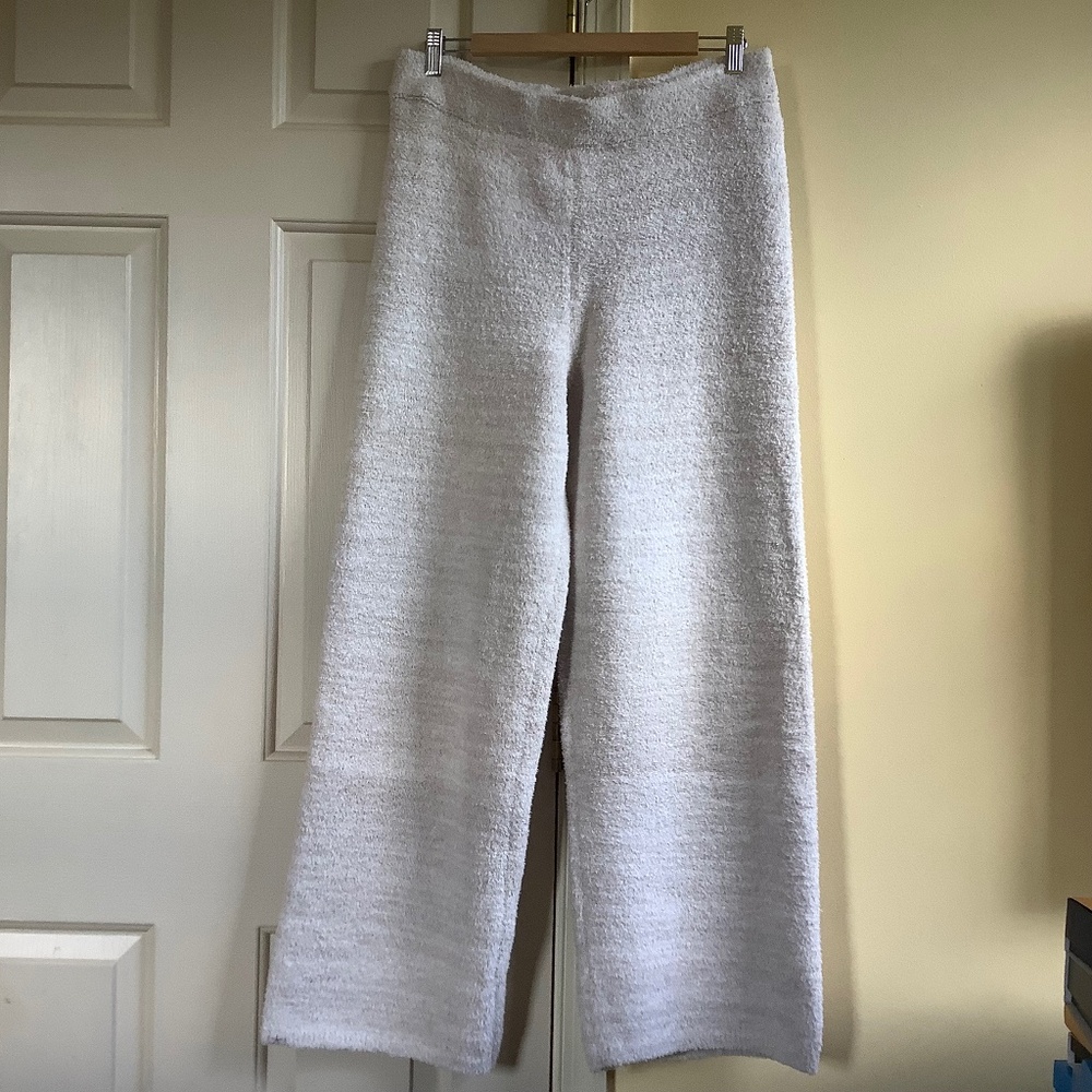Barefoot Dreams CozyChic Lounge Pants Heather Stone/ Cream SZ L
